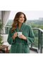 Hooded Green Bathrobes, Cotton Pieces, Pocketed Belt Pieces, Large Size Option Available - 3