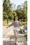 Girl's Detailed Shirt and Pants Set - Striped Piece Set - Self-Shirted C Cropped and Pants Two-Piece Set for Holidays - 3