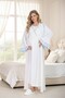 New Season Blue Shawl Collar Summer Full Length Short Sleeve Special Design Cotton Maternity Dressing Gown Nightgown Set - 7