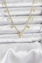 Brass Gold Color Zircon Stone Polar Star Model Women's Necklace