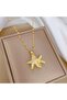 Steel Openable Starfish Pearl Zircon Stone Women's Necklace - 6