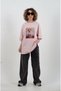 Pudra Kokoş Köpek Printed T-Shirt with Faded Effect Oversized - 3