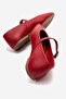 Genuine Leather Women Red Buckled Ballet Flats Marry - 4