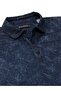 Men's Modern Fit Shirt Collar Dal Patterned Dark Blue T-Shirt 5065L - 2