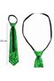 Green Color Sequined Sparkling Party Tie 33 cm - 2