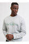 Grey Printed Pullover Sweatshirt - 4