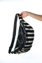 Venta Black White Striped Women's Large Waist Bag - 4