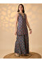 Women Navy Blue Embroidered Kurti with Palazzos Co-Ords - 2