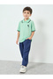 Boys Green Embroidered Polo T-Shirt - 2