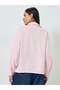 Pink Solid Oversize Shirt with Chest Pocket - 5