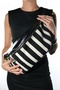 Venta Black White Striped Women's Large Waist Bag
