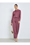 Purple Embroidered Eyelet Cotton Shirt