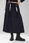 Women's Elastic Waist Belt Detail Long Skirt
