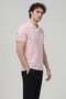 Men's Polo Collar Brand Printed 100% Cotton T-Shirt Pink - 26Y 2127 - 6