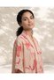 Women Peach Floral Longline Kimono Jacket - 3