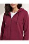 Women Burgundy Zip Hooded Sweatshirt - 4