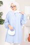ياكا مطرز تونيك حجابي باللون الأزرق الفاتح - 2