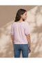 Senior Girls Pink And White Striped Jacquard Top - 3