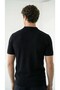 Men's Polo Neck Dobby Zip Detail Slim Fit Knitwear T-Shirt - 4