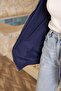 Navy Blue Kangaroo Pocket Three Yarn Cardigan - 5