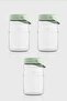 Macro 1700 ml Green Lidded 3-Piece Glass Jar Set 131074