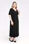 40194 Black Folded Detail Volan Sleeves Stylish Long Dress - 3