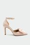 Temy Bow Detail Women's Powder Satin Heeled Shoes
