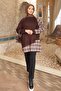 Brown Plaid Paneled Modal Tunic - 2