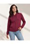 Women Burgundy Zip Hooded Sweatshirt