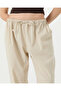 Women's Cream Air-Permeable Organic Cotton Cuffed Casual Pants - 5