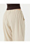 Women's Cream Air-Permeable Organic Cotton Cuffed Casual Pants - 4