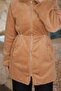 Beige Waist Drawstring Flato C Pocketed Zippered P Plush Coat - 3