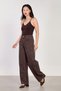 Women's Studded Balloon Jean Pants - Brown - 3