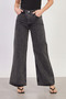 Women's black palazzo jeans with front stone detail - 3