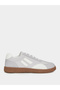 Grey Color Block Lace-Up Sneakers