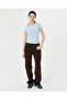 Women's Baby Blue Ecovero ™   Viscose Crew Neck Short Sleeve Basic T-Shirt with Logo Detail - 5