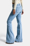 بنطلون جينز نسائي Ice 4s6-3 Mid Rise Flare Fit مرن Fabric دنيم - 7