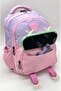 Saten Water-Resistant Fabric Beige-Lilac Girls' Nursery, Kindergarten and Kindergarten Backpack - 7