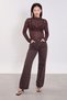 Women's Mock Neck Lace Pack Long Sleeve Blouse - Bitter Brown - 3