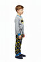 Boys Night Pajama Set – Long Sleeve, Black & Grey, 3–7 Years - 3