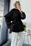 Premium Cloak Detailed Denim Poncho — Brown - 6
