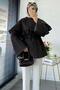 Premium Cloak Detailed Denim Poncho — Brown - 2