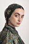 Violet Floral Patterned Double-Sided Shawl - Green - 2