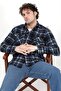 Men's Long Sleeve Double Pocketed Lumberjack Shirt Blue - 508