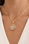 Steel Rotating Zircon Stone Round Stress Necklace - 2