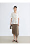 Lcw Vision Beige Asymmetrical Cut Skirt with Elastic Waist