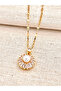 Steel Rotating Zircon Stone Round Stress Necklace - 4