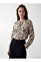 Lcw Grace Beige Collared Floral Blouse