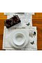 طقم طاولة طعام فاخر من منقوش مطرز قطع من بريميوم بترفلاي - مجموعة عرض فاخرة من كتان قطعة - 5