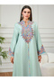 جلابيات خضراء مطرّز A-قَصّة على شكل A - 4